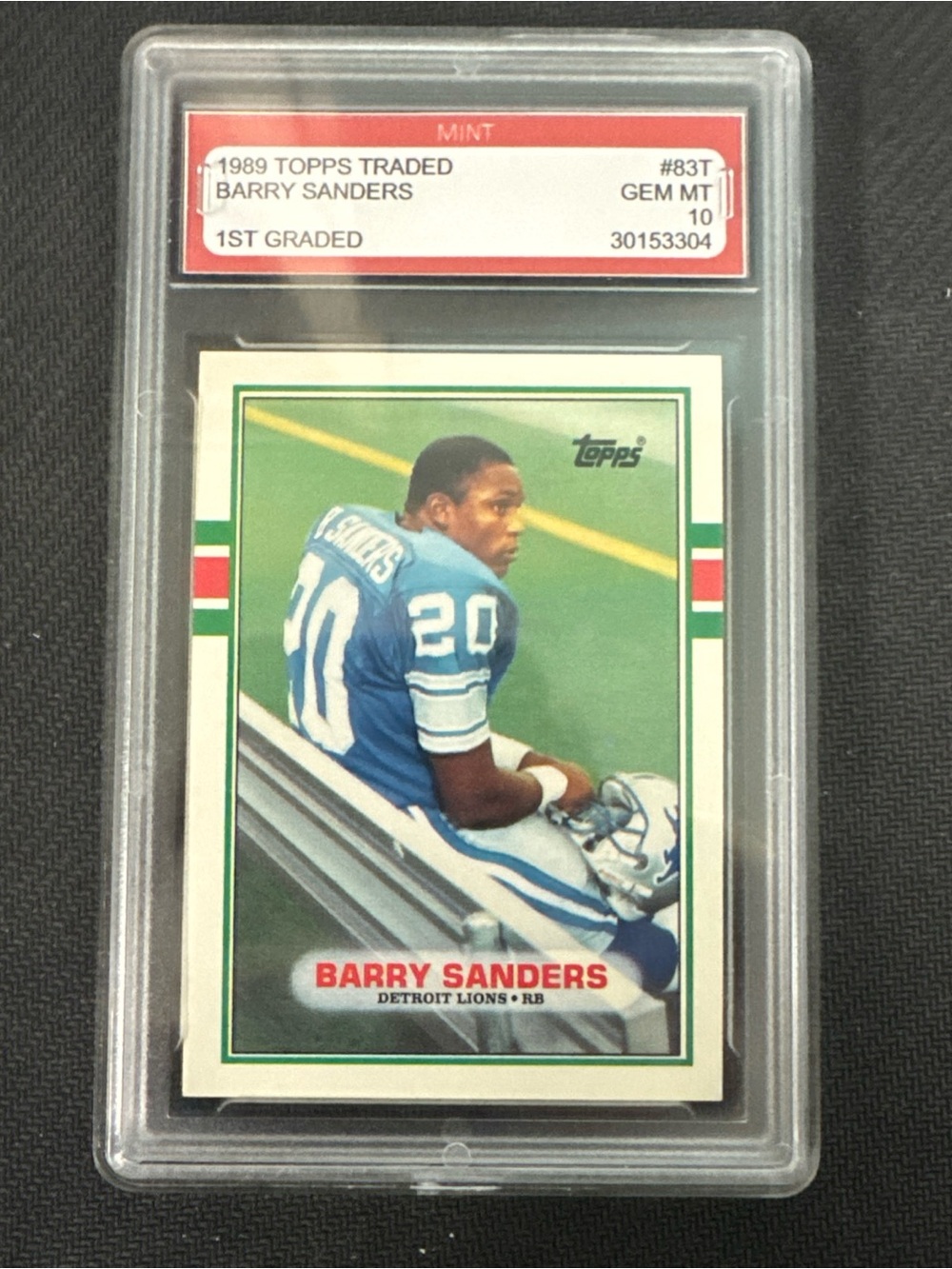 Topps Barry Sanders Detroit Lions Football Card - Blue & White